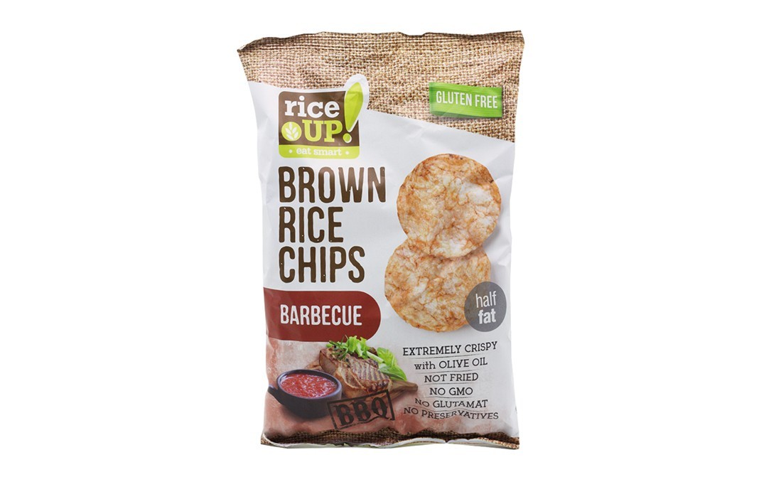 RiceUp Brown Rice Chips Barbecue   Pack  60 grams